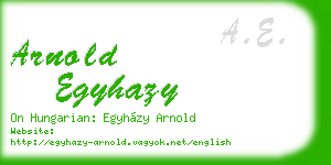 arnold egyhazy business card